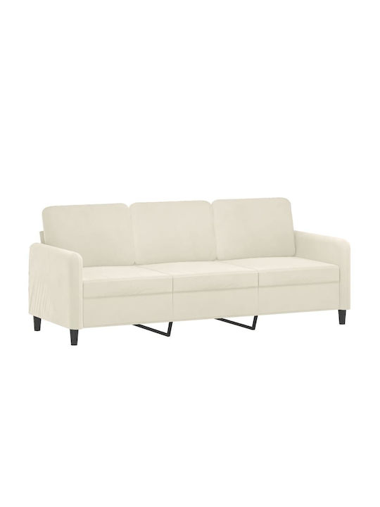 Dreisitzer Sofa Samt Beige 198x77x80cm