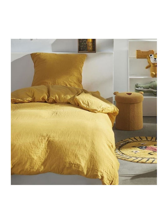 Today Duvet Cover Set Cotton Single with Pillowcase 140x200 Ochre