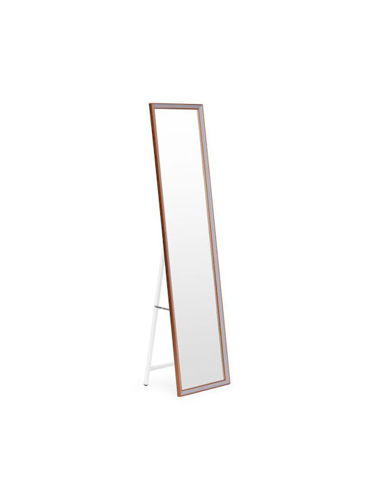 Modernhome Καθρέπτης με Καφέ Ξύλινο Πλαίσιο 148x37cm