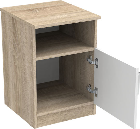 Bedside Table Galdi Wooden Beige 40x45x60cm