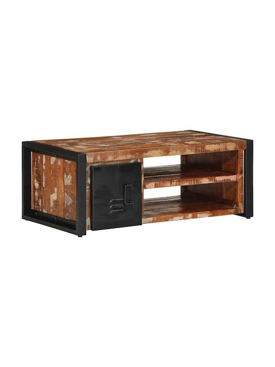 Rectangular Coffee Table from Solid Wood Colorful L90xW50xH36cm.