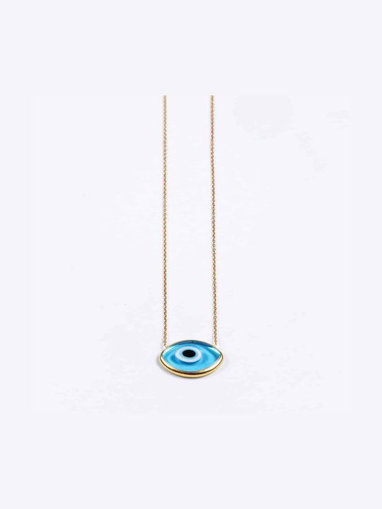 Cuoro Charm Eye from Gold Plated Silver Light Blue