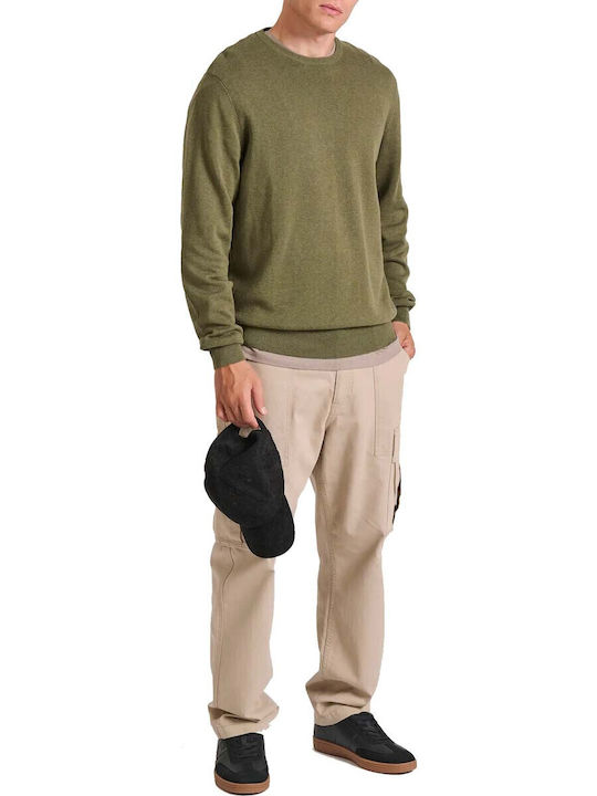 Long Sleeve Sweater Khaki, Cement Mel
