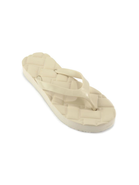 Fshoes Women's Flip Flops Beige