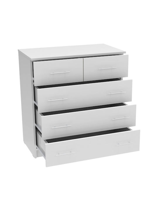 Kumode Wooden Chest of Drawers White 80x45x85cm