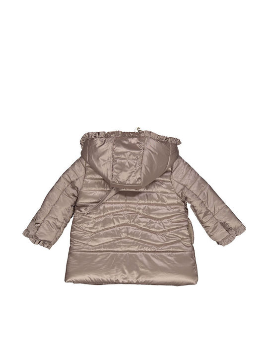 Kids' Casual Jacket with Hood Brown-gold
