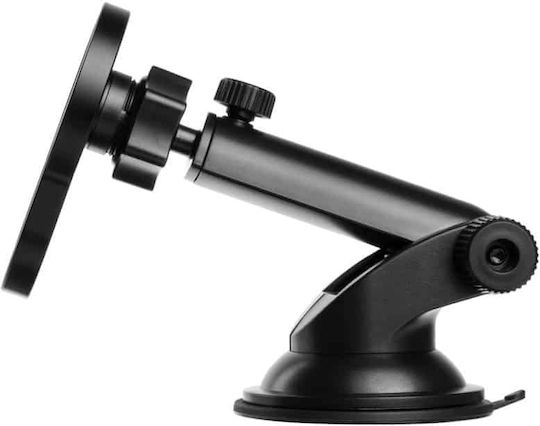 Fixed Car Mobile Mount with Adjustable Hooks and Wireless Charging MagSafe Black
