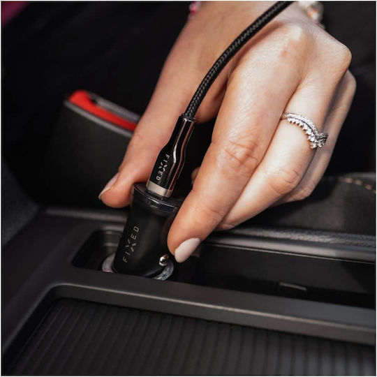 Fixed Auto-Ladegerät 20W mit Anschlüssen 1xUSB-A 1xUSB-C Schwarz Farbe