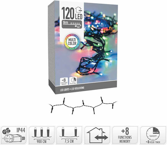 120 Λαμπάκια LED 9μ. Πολύχρωμα σε Σειρά