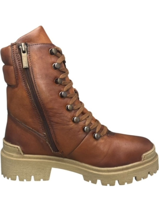 Leder Damen Knöchelstiefel Tabac Braun