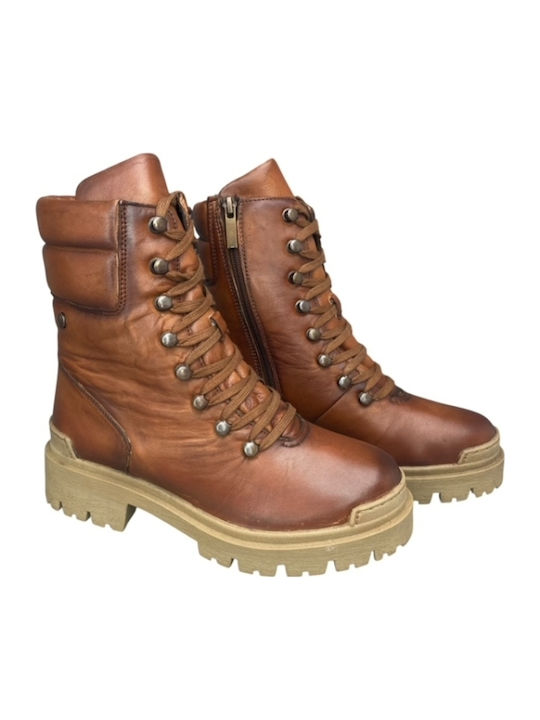 Leder Damen Knöchelstiefel Tabac Braun