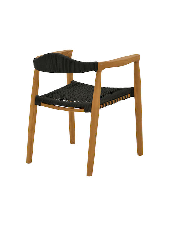 Outdoor-Sessel Hölzernes Ganny Black Shade 59x56x71εκ.