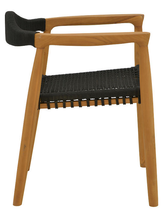 Outdoor-Sessel Hölzernes Ganny Black Shade 59x56x71εκ.