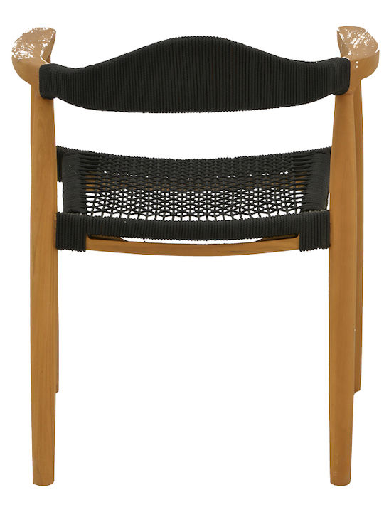 Outdoor-Sessel Hölzernes Ganny Black Shade 59x56x71εκ.