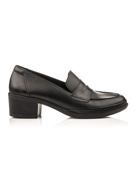 Boxer Leather Women's Loafers in Black Color