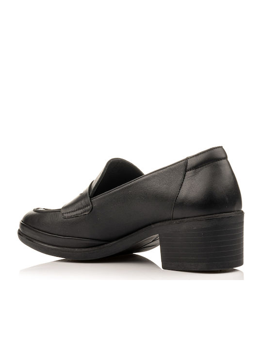 Δερμάτινα Γυναικεία Loafers σε Μαύρο Χρώμα