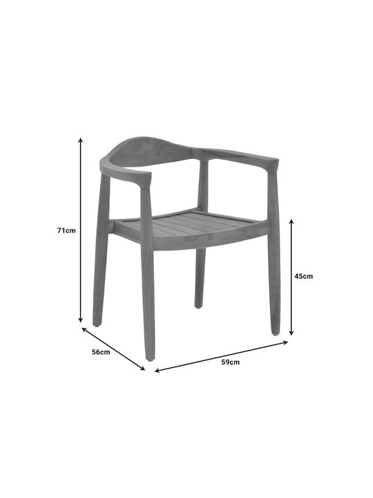 Fotoliu de exterior Lemn Ganny Natural Shade 59x56x71cm