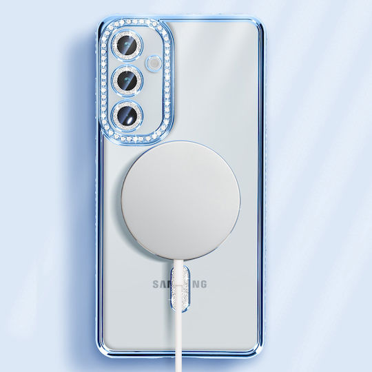 Avizar Diamond Case Samsung Galaxy A55 Magsafe Around Strass Light Blue