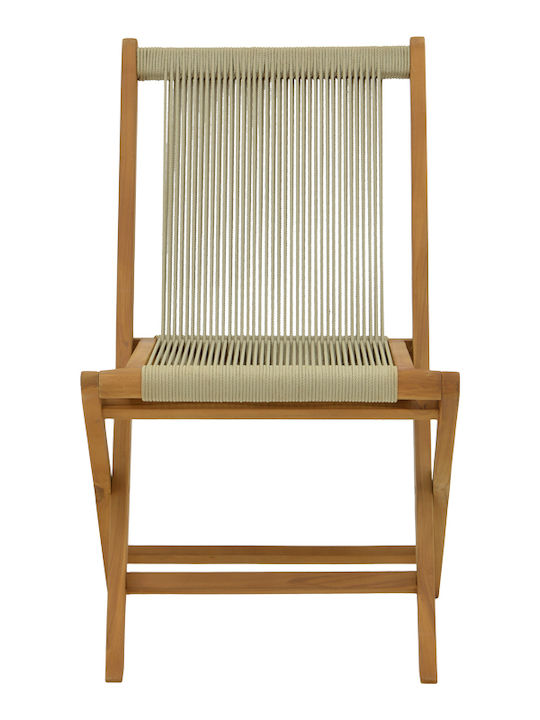Outdoor Chair Wooden Banou Natural Shade 51.5x58x88cm