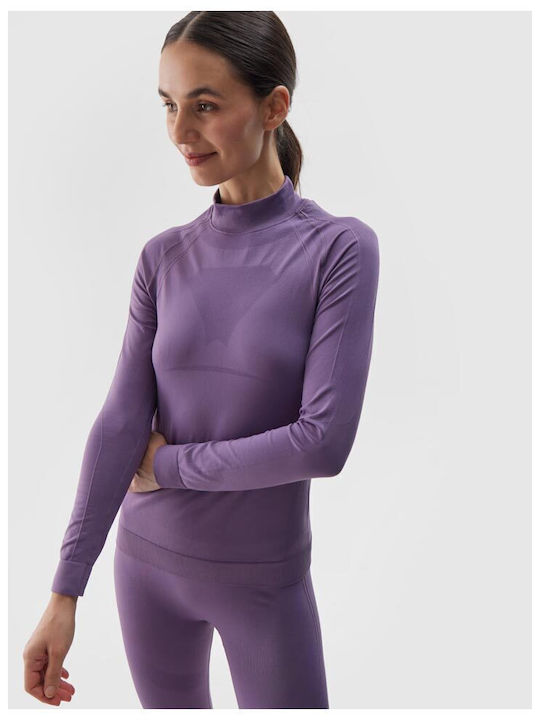 4F F156 Damen Thermo Langarmshirt Lila
