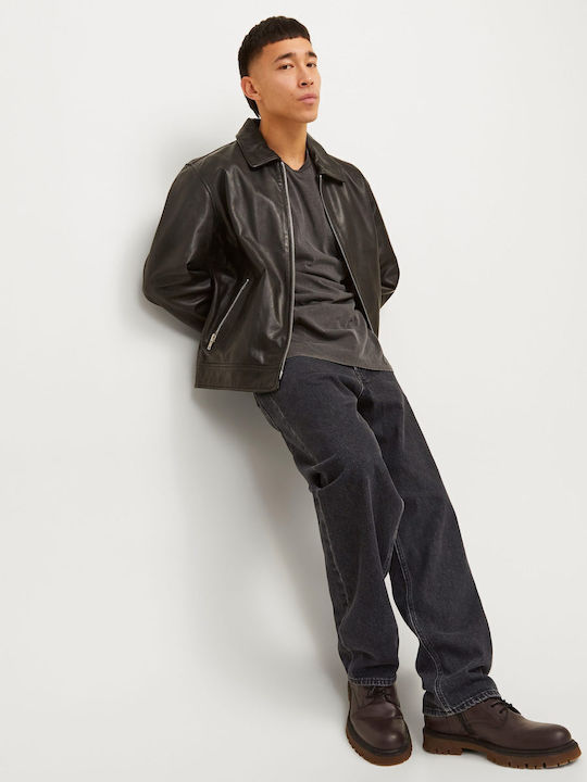 Eddie Herren Jeanshosen Lose Gerade Passform Schwarz