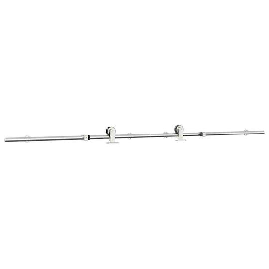 vidaXL Sliding Door Mechanism for Middle Door 183cm Silver