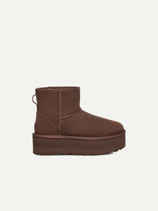 Classic Mini Platform Кожени Дамски ботуши Burnt Cedar