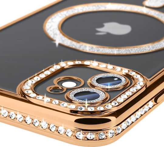 Avizar Diamond Case for iPhone 11 Protection Magsafe with Gold Strass