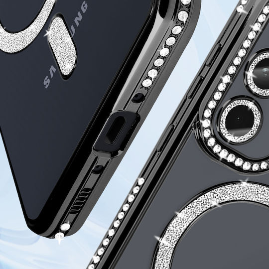 Avizar Diamond Case Samsung Galaxy A35 Magsafe Around Strass Black