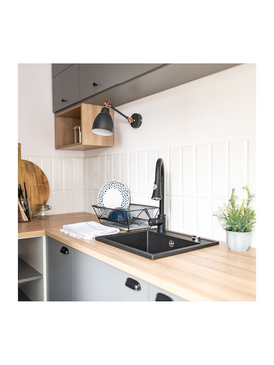 Laveo Drop-In Chiuvetă din Granit Sintetic L44xW44cm Negru