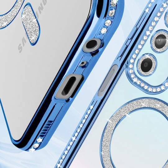 Avizar Diamond Case Samsung Galaxy A15 Magsafe Around Strass Light Blue