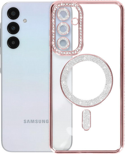 Avizar Diamond Case Samsung Galaxy A25 Magsafe Around Strass Rose Gold