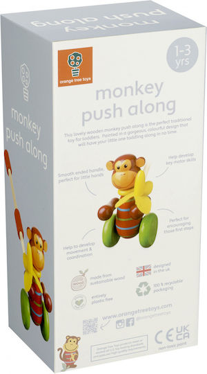 Orange Tree Toys Συρόμενο Παιχνίδι Push Along Monkey