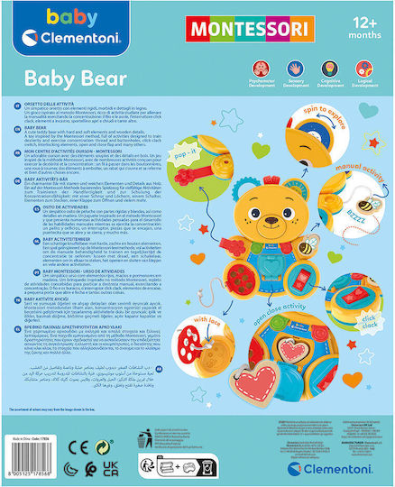 Baby Clementoni Animal Montessori Baby Bear for 12++ Months Yellow