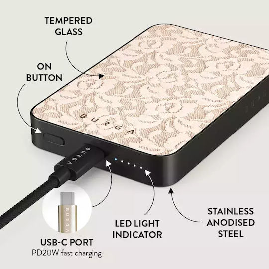 Burga MagSafe Power Bank 5000mAh 7.5W with USB-C Port Gunmetal - Gone Country