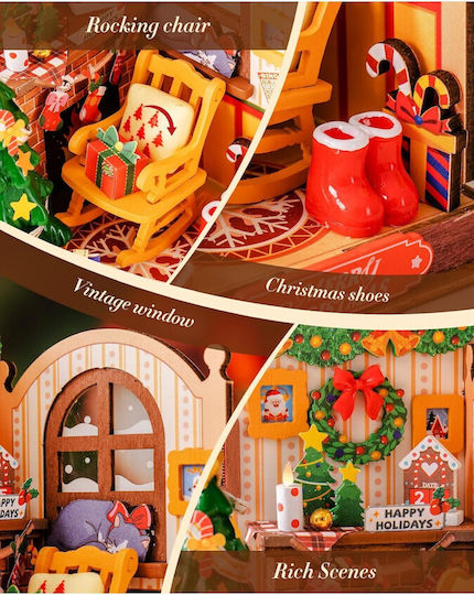 Rolife Παιχνίδι Κατασκευών Ξύλινo Robotime Christmas Fireplace