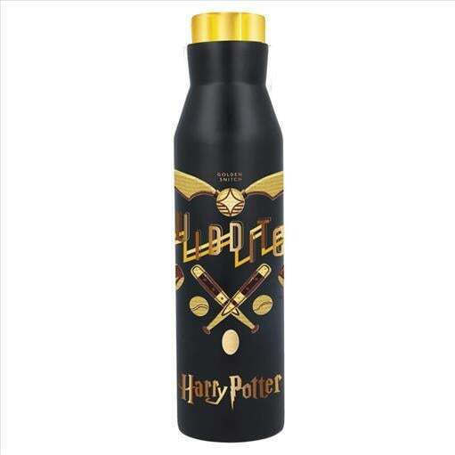 Stor Harry Potter - Quidditch Детска Бутилка За Вода Harry Potter Неръждаема Стомана Черна 580ml