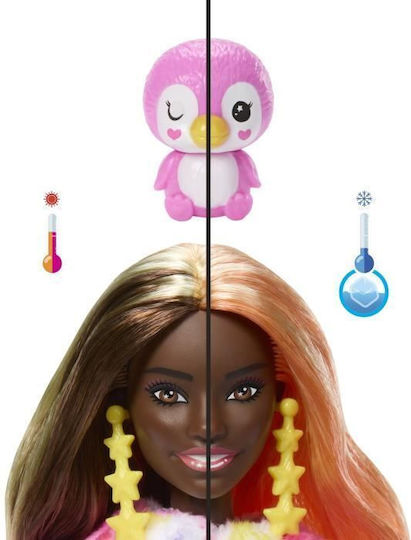 Barbie Cutie Reveal – Кукла Цветен Пингвин с 10 Изненади 40 Хърк