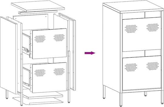 Cabinet Storage Metal L35xW39xH73.5cm