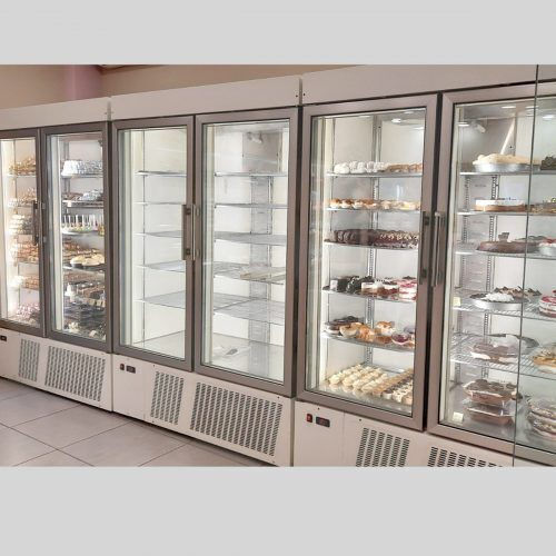 White Cabinet Refrigeration Machine Bottom 2 Glass Doors Prochef Ecoline