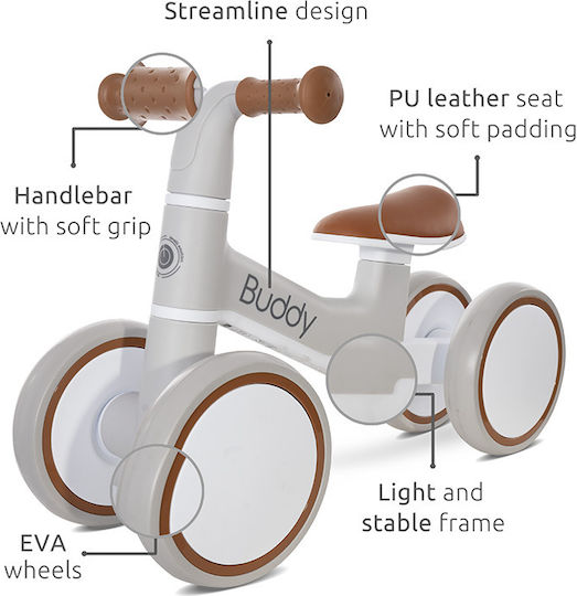 Lorelli Kids Balance Bike Buddy Beige