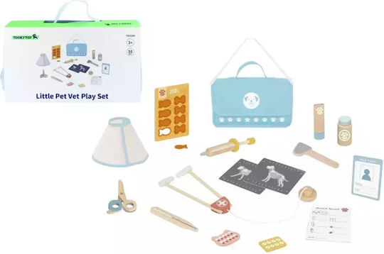 Tooky Toys Βαλιτσάκι Κτηνιάτρου από Ξύλο για 3+ Ετών 16τμχ