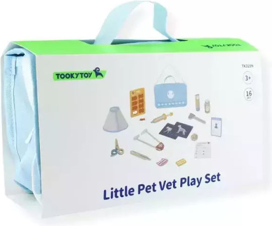 Tooky Toys Βαλιτσάκι Κτηνιάτρου από Ξύλο για 3+ Ετών 16τμχ