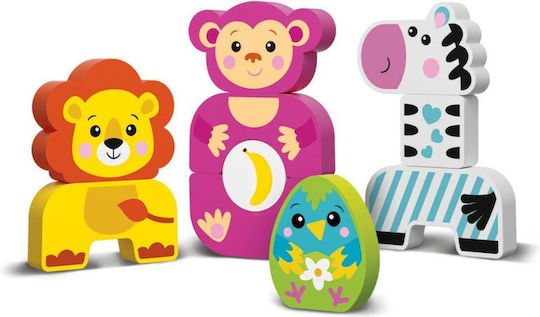 Kids Hits Ζωάκι Puzzle Μαϊμού και Φίλοι από Ξύλο για 12+ Μηνών