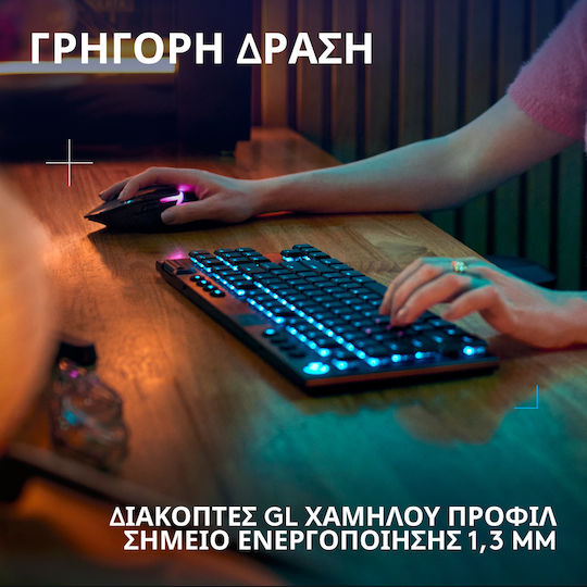 Logitech G G915 X Lightspeed Wireless Gaming Mechanical Keyboard Tenkeyless with GL Clicky switches and RGB lighting (English US)