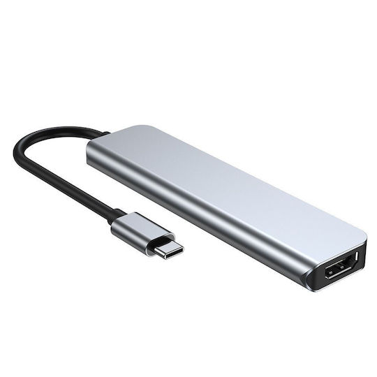 Tech-Protect V4 6in1 USB-C Docking Station με HDMI 4K PD Ethernet Γκρι