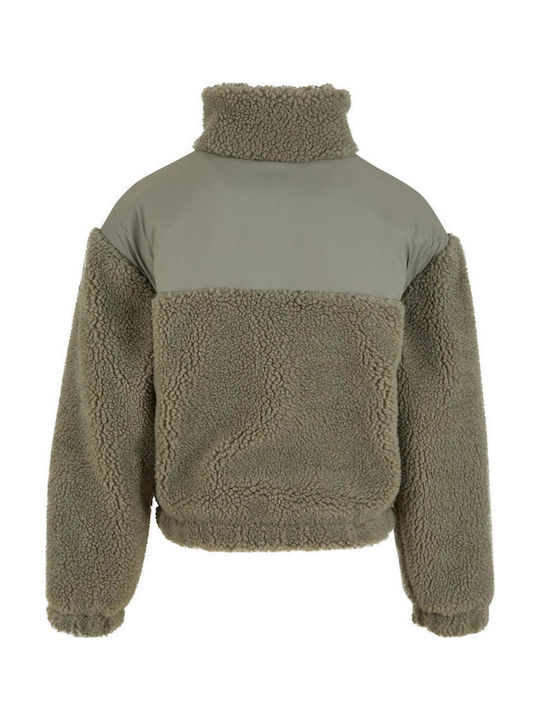 Kids Casual Short Coat with Lining Pale Green