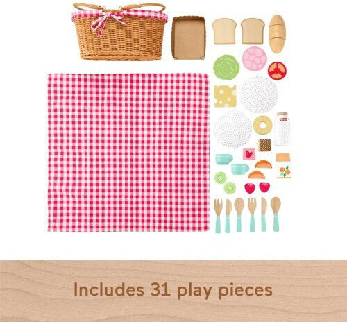 Fisher Price Καλάθι Για Πικνίκ από Ξύλο για 3+ Ετών 31τμχ