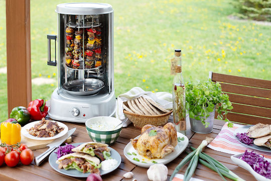 Rohnson R-2540 Настолна Вертикален Шиш 1800W с Капак и Регулируем Термостат 41x23см