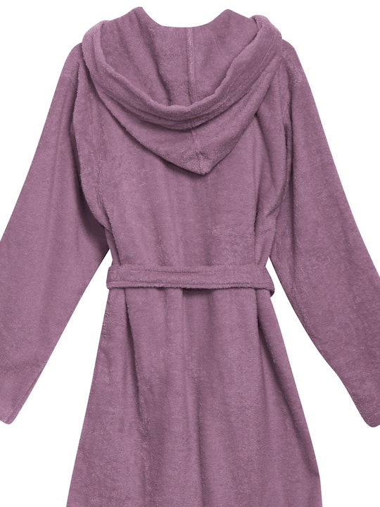 Das Home 5903 Hooded Bathrobe Dark Lilac 430gr/m²